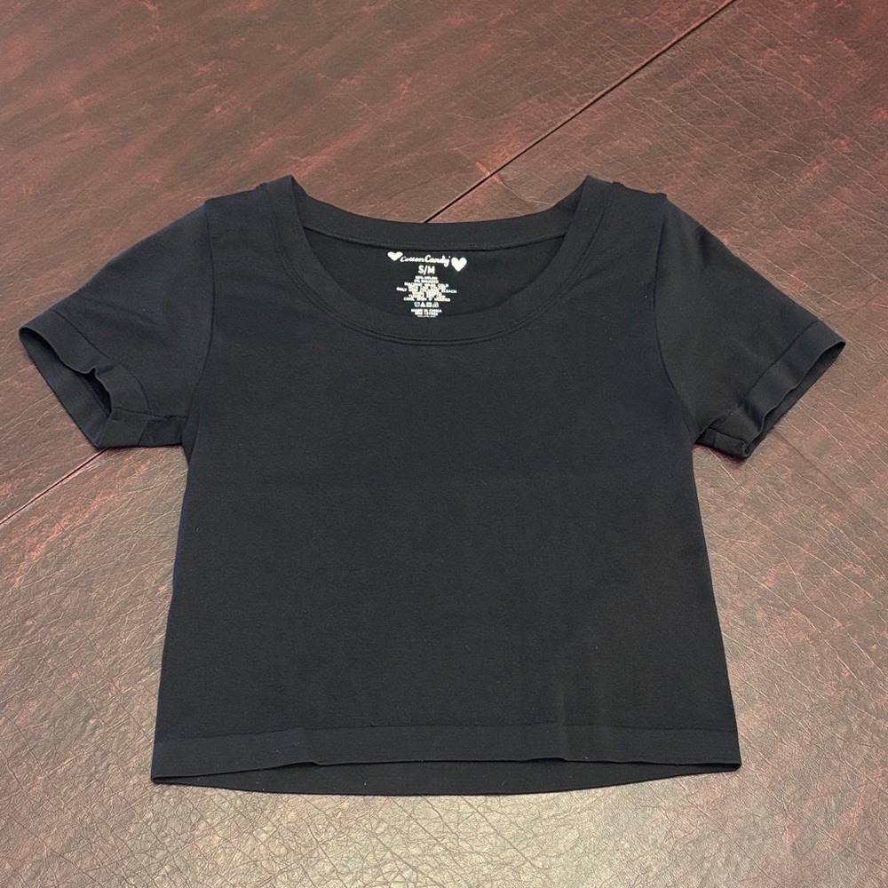 Black Short Sleeve Top by Cotton Candy